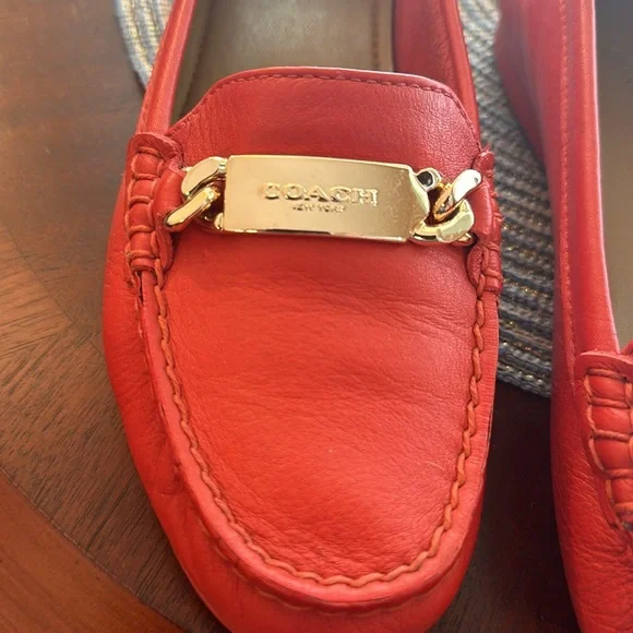 Orange Coach Loafers 7.5 - Picture 2 of 16